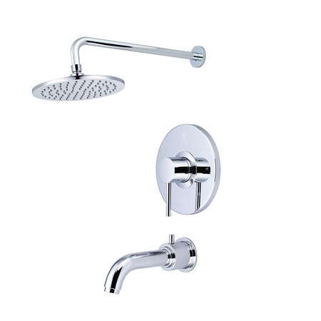 Pioneer Industries Single Handle Tub and Shower Trim Set, Wallmount, Polished Chrome T-4MT115